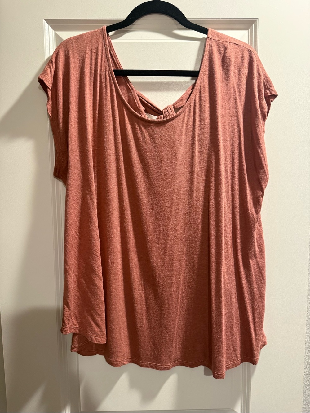 bobeau Dusty Rose Short Sleeve Scoop Neck Tunic